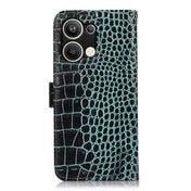 For OPPO Reno9 Pro+ Crocodile Top Layer Cowhide Leather Phone Case(Green) Eurekaonline