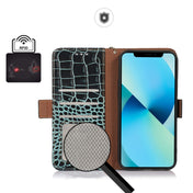 For OPPO Reno9 Pro+ Crocodile Top Layer Cowhide Leather Phone Case(Green) Eurekaonline