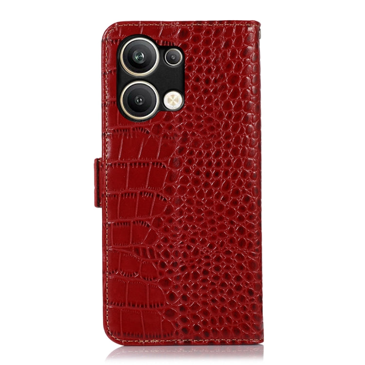 For OPPO Reno9 Pro+ Crocodile Top Layer Cowhide Leather Phone Case(Red) Eurekaonline