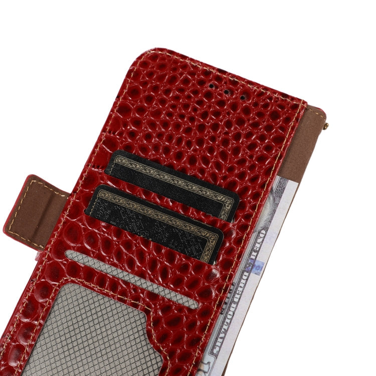 For OPPO Reno9 Pro+ Crocodile Top Layer Cowhide Leather Phone Case(Red) Eurekaonline