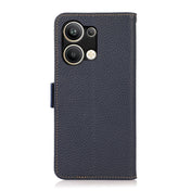 For OPPO Reno9 Pro+ KHAZNEH Side-Magnetic Litchi Genuine Leather RFID Phone Case(Blue) Eurekaonline
