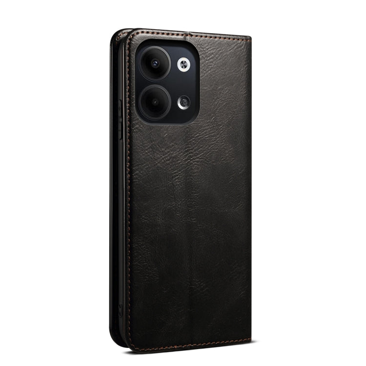 For OPPO Reno9 Pro Oil Wax Crazy Horse Texture Leather Phone Case(Black) Eurekaonline