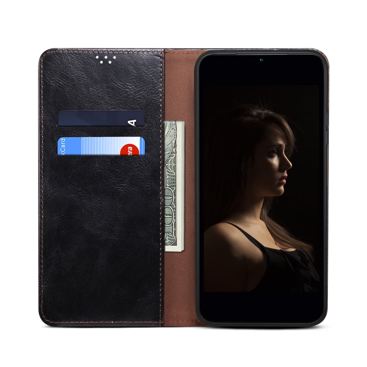 For OPPO Reno9 Pro Oil Wax Crazy Horse Texture Leather Phone Case(Black) Eurekaonline