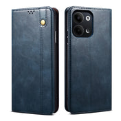 For OPPO Reno9 Pro Oil Wax Crazy Horse Texture Leather Phone Case(Blue) Eurekaonline