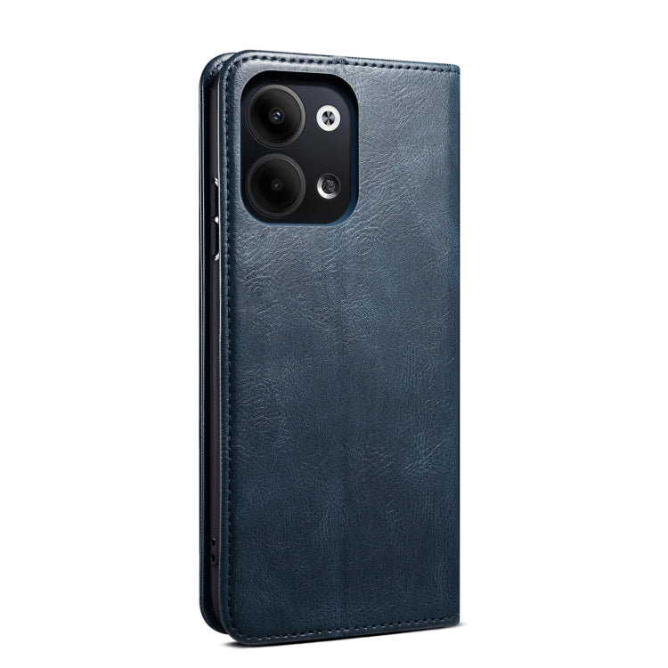 For OPPO Reno9 Pro Oil Wax Crazy Horse Texture Leather Phone Case(Blue) Eurekaonline