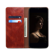 For OPPO Reno9 Pro Oil Wax Crazy Horse Texture Leather Phone Case(Brown) Eurekaonline