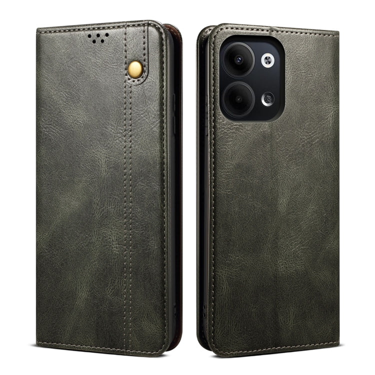 For OPPO Reno9 Pro Oil Wax Crazy Horse Texture Leather Phone Case(Green) Eurekaonline