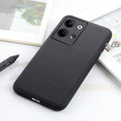 For OPPO Reno9 / Reno9 Pro Accurate Hole Lambskin Texture Genuine Leather Phone Case(Black) Eurekaonline