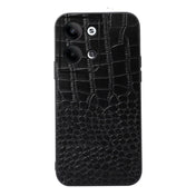 For OPPO Reno9 / Reno9 Pro Crocodile Texture Genuine Leather Phone Case(Black) Eurekaonline