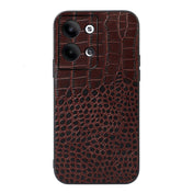 For OPPO Reno9 / Reno9 Pro Crocodile Texture Genuine Leather Phone Case(Coffee) Eurekaonline