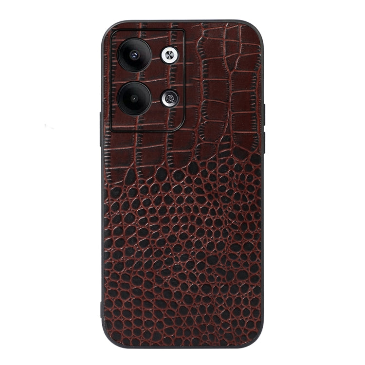  Reno9 Pro Crocodile Texture Genuine Leather Phone Case(Coffee) Eurekaonline