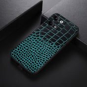 For OPPO Reno9 / Reno9 Pro Crocodile Texture Genuine Leather Phone Case(Cyan) Eurekaonline