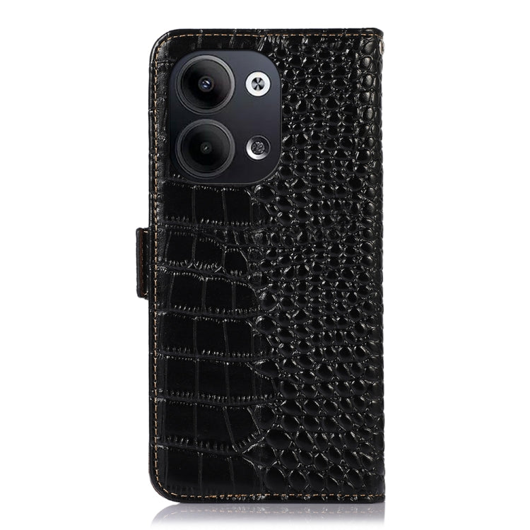 For OPPO Reno9 / Reno9 Pro Crocodile Top Layer Cowhide Leather Phone Case(Black) Eurekaonline