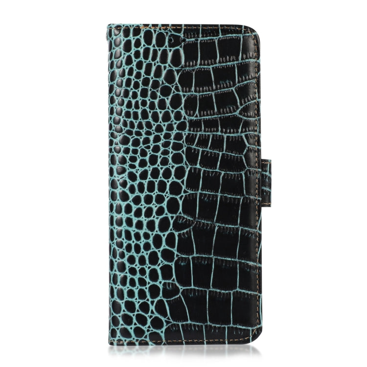  Reno9 Pro Crocodile Top Layer Cowhide Leather Phone Case(Green) Eurekaonline