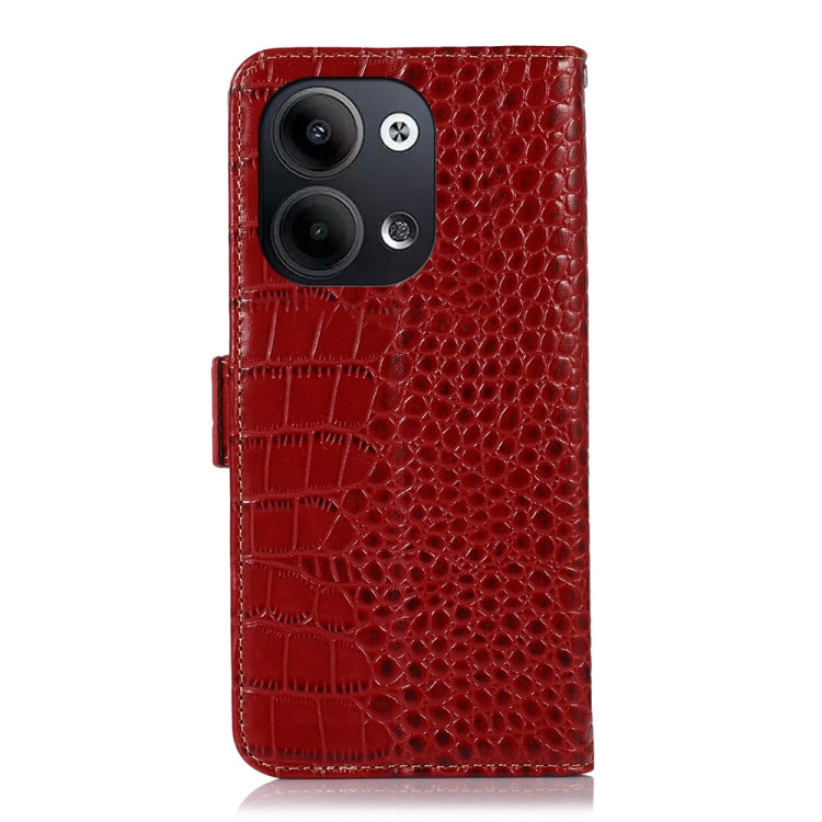 For OPPO Reno9 / Reno9 Pro Crocodile Top Layer Cowhide Leather Phone Case(Red) Eurekaonline