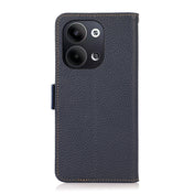 For OPPO Reno9 / Reno9 Pro KHAZNEH Side-Magnetic Litchi Genuine Leather RFID Phone Case(Blue) Eurekaonline