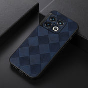 For OnePlus 10 Pro 5G Weave Plaid PU Phone Case(Blue) Eurekaonline