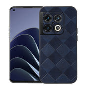 For OnePlus 10 Pro 5G Weave Plaid PU Phone Case(Blue) Eurekaonline