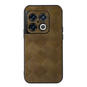 For OnePlus 10 Pro 5G Weave Plaid PU Phone Case(Green) Eurekaonline