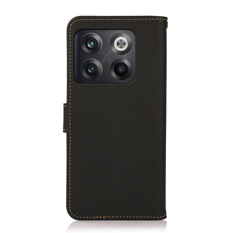 For OnePlus 10T/Ace Pro KHAZNEH Custer Texture RFID Genuine Leather Phone Case(Black) Eurekaonline