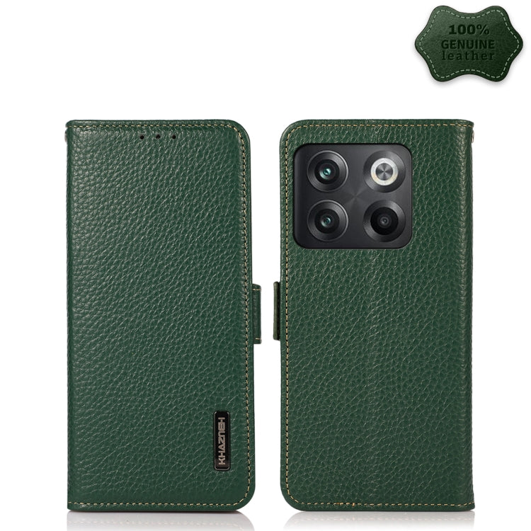 Ace Pro KHAZNEH Side-Magnetic Litchi Genuine Leather RFID Phone Case(Green) Eurekaonline