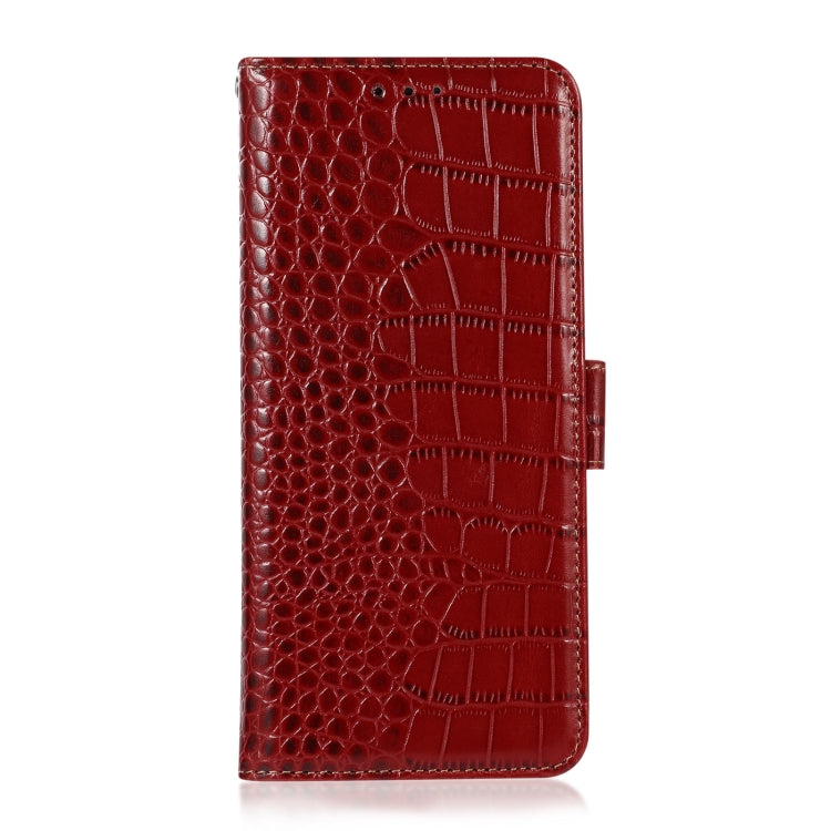 For OnePlus Nord 2T 5G Crocodile Top Layer Cowhide Leather Phone Case(Red) Eurekaonline