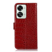 For OnePlus Nord 2T 5G Crocodile Top Layer Cowhide Leather Phone Case(Red) Eurekaonline