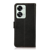 For OnePlus Nord 2T 5G KHAZNEH Litchi Texture RFID Genuine Leather Phone Case(Black) Eurekaonline