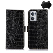 For OnePlus Nord CE 2 5G Crocodile Top Layer Cowhide Leather Phone Case(Black) Eurekaonline