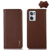 For OnePlus Nord CE 2 5G KHAZNEH Nappa Top Layer Cowhide Leather Phone Case(Brown) Eurekaonline