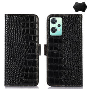 For OnePlus Nord CE 2 Lite 5G Crocodile Top Layer Cowhide Leather Phone Case(Black) Eurekaonline