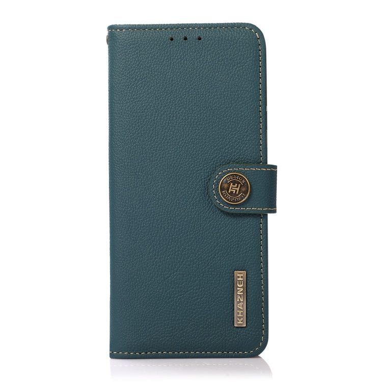 For OnePlus Nord CE 2 Lite 5G KHAZNEH Custer Genuine Leather RFID Phone Case(Green) Eurekaonline