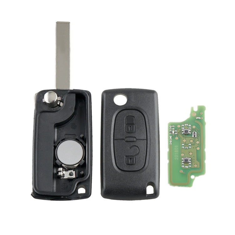 For PEUGEOT 2 Buttons Intelligent Remote Control Car Key with PCF7961 Integrated Chip & Battery & Holder & Slotted Key Blade & ASK Signal, Frequency: 433MHz Eurekaonline