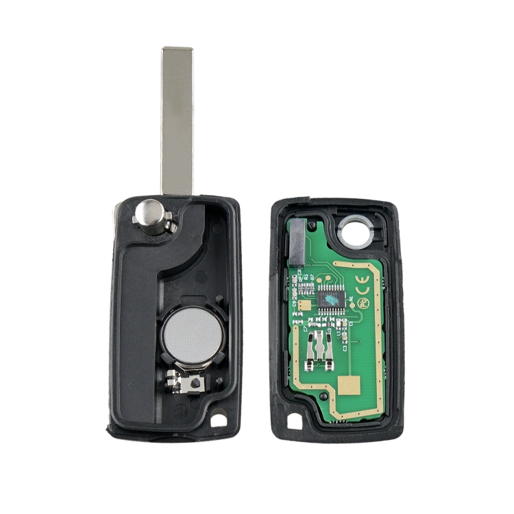 For PEUGEOT 3 Buttons Intelligent Remote Control Car Key with Integrated Chip & Battery & Holder & Slotted Key Blade, Frequency: 433MHz Eurekaonline