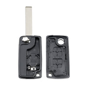 For PEUGEOT Car Keys Replacement 2 Buttons Square Car Key Case with Grooved and Holder Eurekaonline