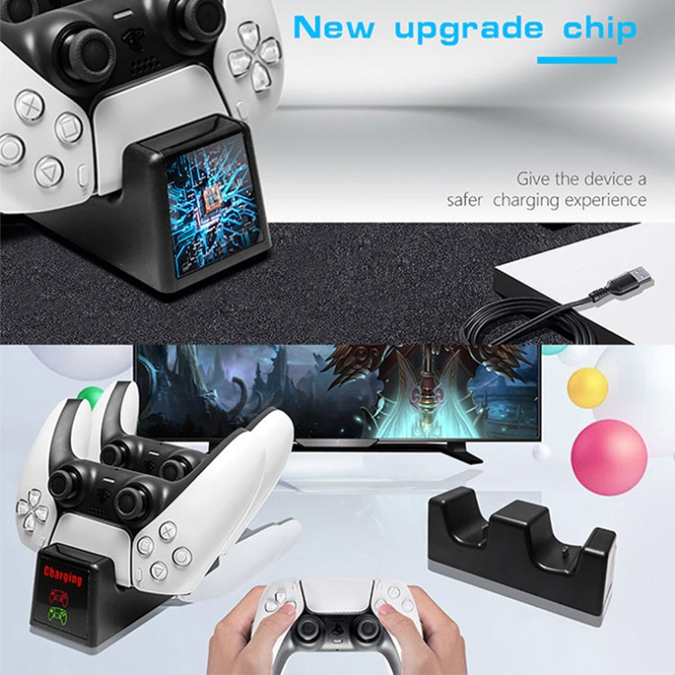 For PS5 SYP-1018 Gamepad Charging Bracket Dual Dock Charger with LED Indicator Eurekaonline
