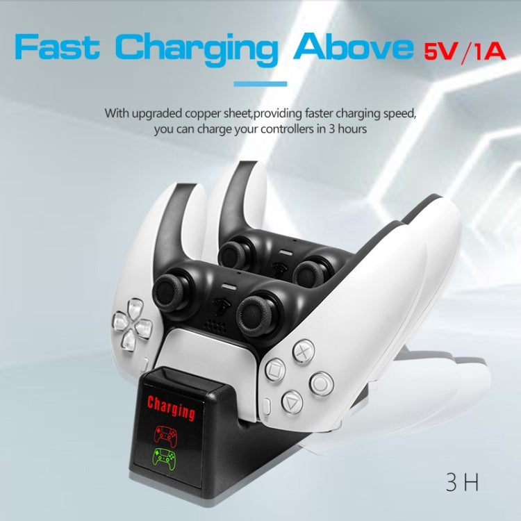 For PS5 SYP-1018 Gamepad Charging Bracket Dual Dock Charger with LED Indicator Eurekaonline