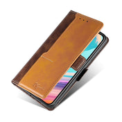 For Realme 10 4G Contrast Color Side Buckle Leather Phone Case(Dark Brown+Gold) Eurekaonline