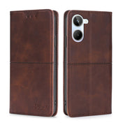 For Realme 10 4G Cow Texture Magnetic Horizontal Flip Leather Phone Case(Dark Brown) Eurekaonline