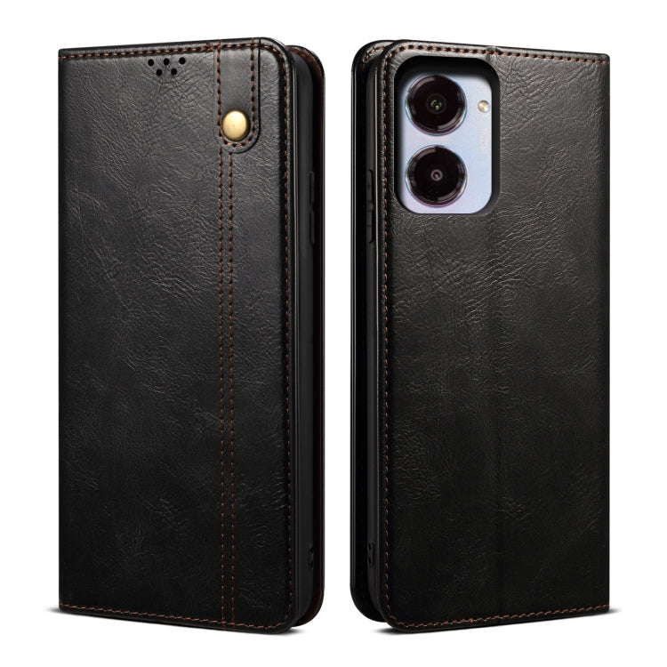 For Realme 10 4G Oil Wax Crazy Horse Texture Leather Phone Case(Black) Eurekaonline