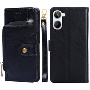 For Realme 10 4G Zipper Bag Leather Phone Case(Black) Eurekaonline