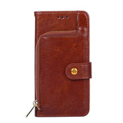 For Realme 10 4G Zipper Bag Leather Phone Case(Brown) Eurekaonline