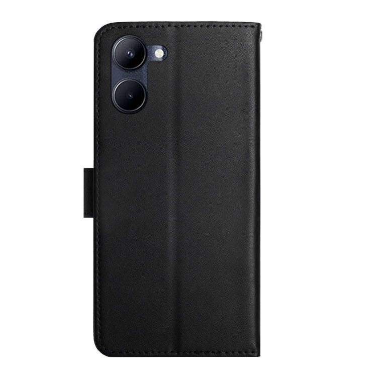 For Realme 10 5G Genuine Leather Fingerprint-proof Flip Phone Case(Black) Eurekaonline