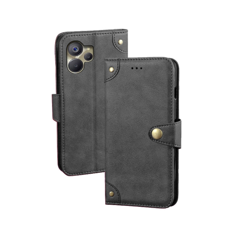 For Realme 10 5G idewei Retro Texture Leather Phone Case(Black) Eurekaonline