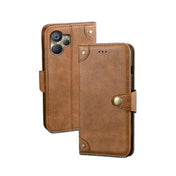 For Realme 10 5G idewei Retro Texture Leather Phone Case(Khaki) Eurekaonline