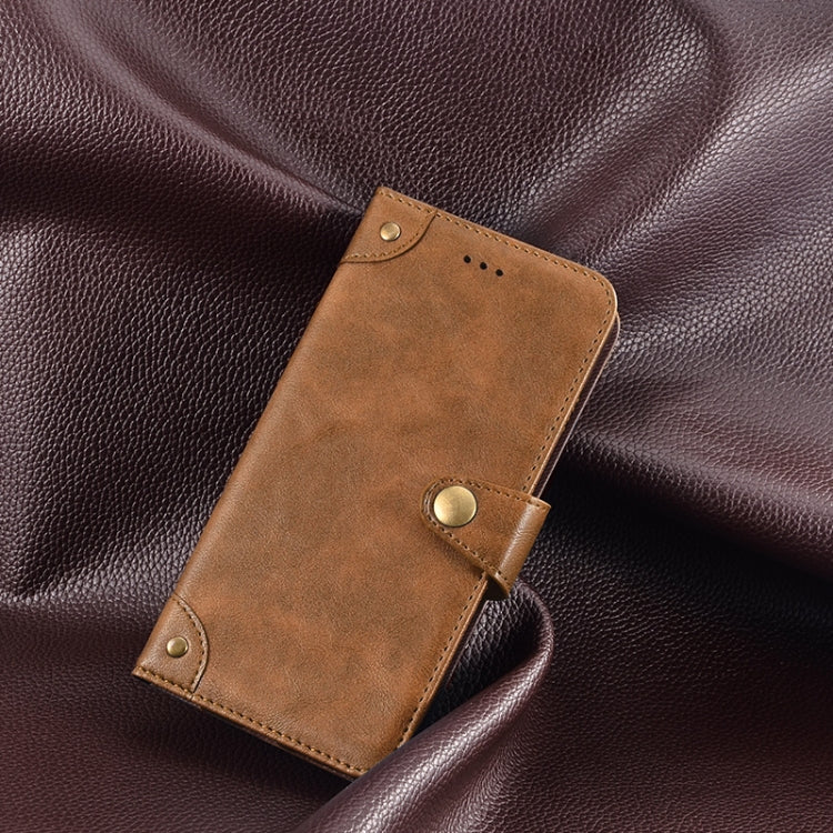 For Realme 10 5G idewei Retro Texture Leather Phone Case(Khaki) Eurekaonline