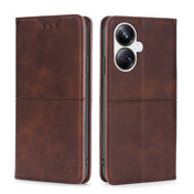 For Realme 10 Pro+ 5G Cow Texture Magnetic Horizontal Flip Leather Phone Case(Dark Brown) Eurekaonline
