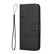 For Realme 10 Pro Stitching Calf Texture Buckle Leather Phone Case(Black) Eurekaonline