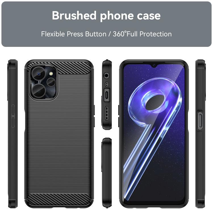 For Realme 10S 5G Brushed Texture Carbon Fiber TPU Phone Case(Black) Eurekaonline