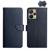 For Realme 9i 5G Genuine Leather Fingerprint-proof Flip Phone Case(Blue) Eurekaonline